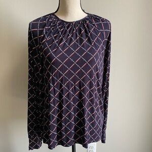 Ralph Lauren Navy Long Sleeve Top Size L NWT